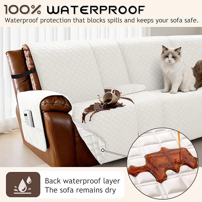 Arfntevss Waterproof Recliner Sectional Couch Covers - Image 3