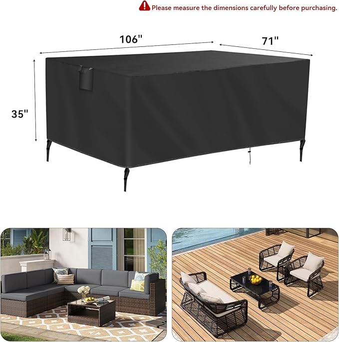 TUOKING Outdoor Furniture Covers Heavy-Duty 420D Waterproof Cover, All-Weather - Image 2