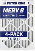 Filter King 7x10x1 Air Filter | 4-PACK | MERV 8 HVAC Pleated A/C Furnace by FilterKing