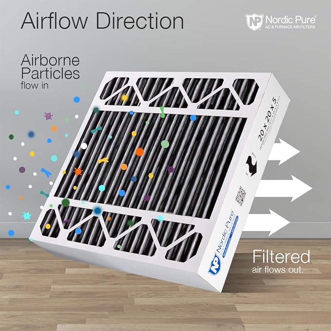 Nordic Pure 20x20x5 Pleated MERV 10 Plus Carbon Air Filters 2 Pack | Actual - Image 8