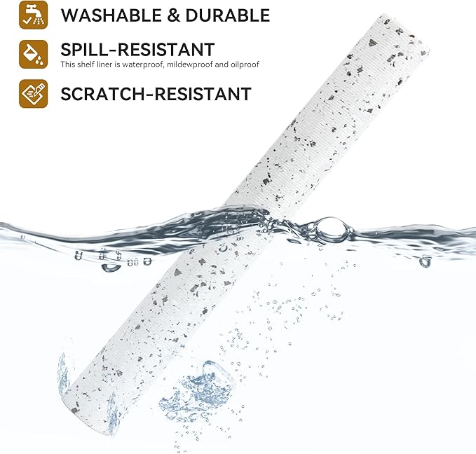 RAY STAR Shelf Liners for Kitchen Cabinets Non-Adhesive, 18 Inch x 4 Feet - Image 2