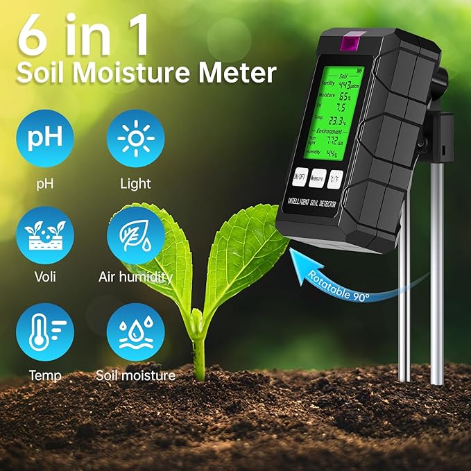 6 in 1 Soil Tester Digital Moisture Meter - Image 2