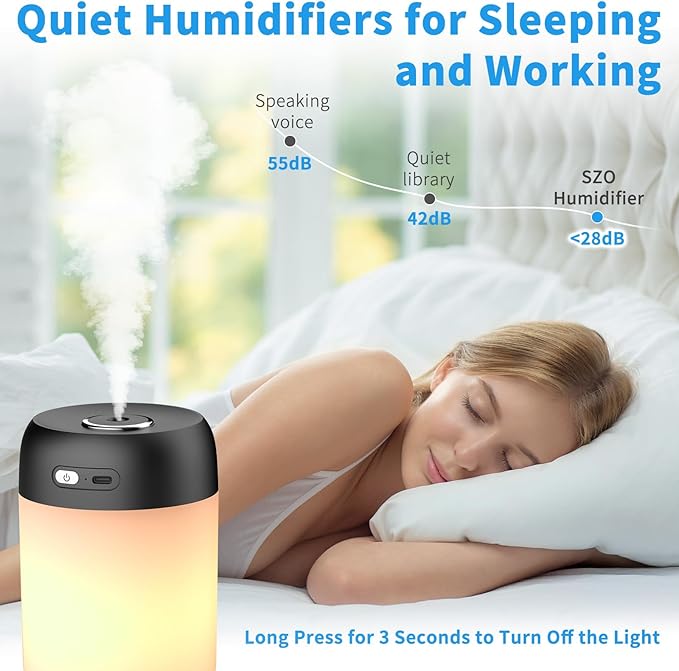 SZO Night Lights Humidifiers For Bedroom, USB Rechargeable, LED Lights For - Image 5
