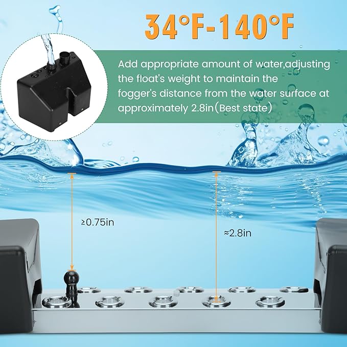 Ultrasonic Mist Maker Fogger 10 Head, 110V 350W Power Water Proof Ultrasonic - Image 7