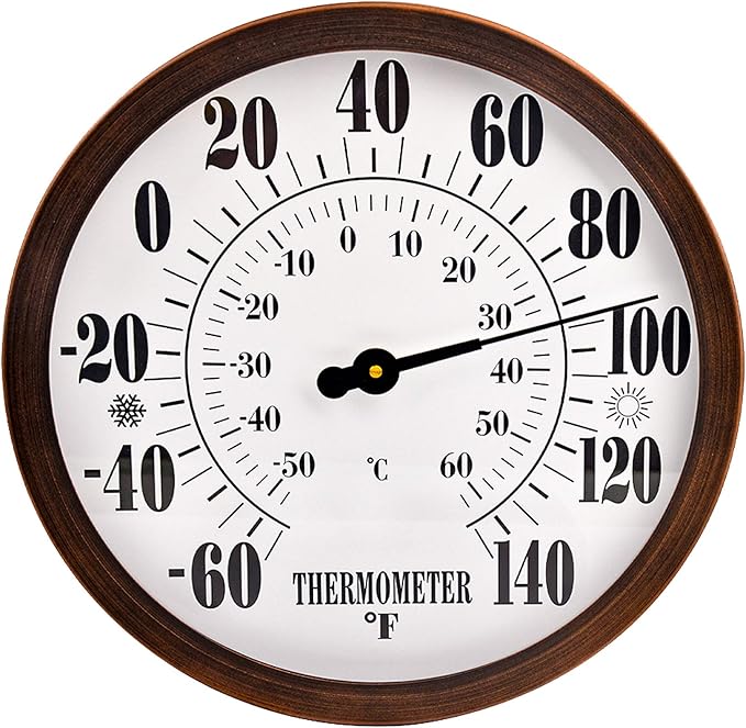 12" Large Outdoor Thermometer by Lirches