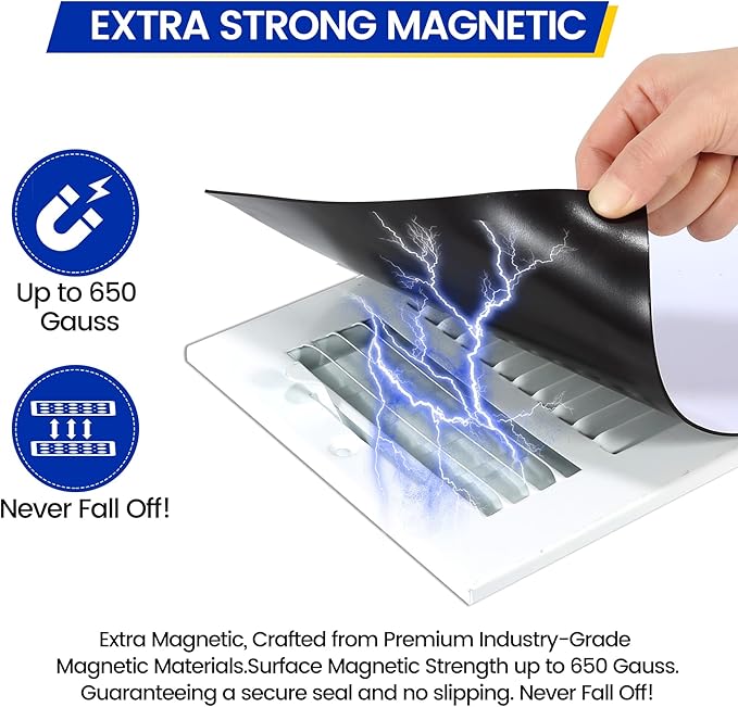 Square Magnetic Vent Covers, 13.75" x 13.75", Extra Strong Magnets, Fits Steel - Image 2