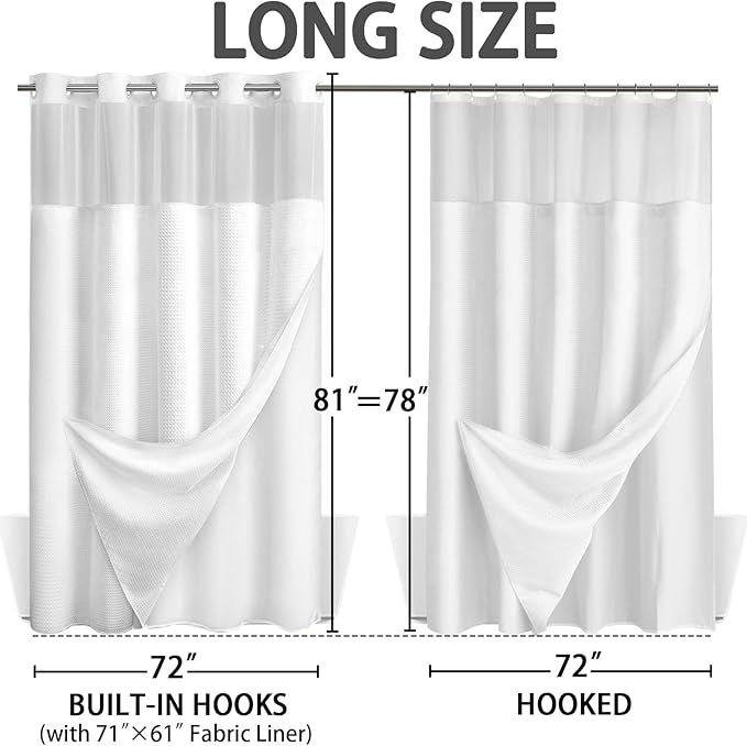 No Hook Shower Curtain and Liner Set - Image 6
