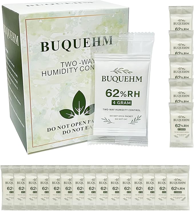 62% Size 4g, 20 Pack Two-Way Humidity Control Packs – Hydration Packets & by BuQueHM