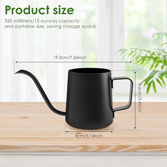 12oz/350ml Stainless Steel Plant Watering Pot, Small Watering Can - Image 3