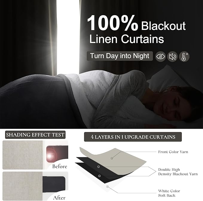 Pinch Pleated Blackout Curtains 60 Inches Wide - Image 2