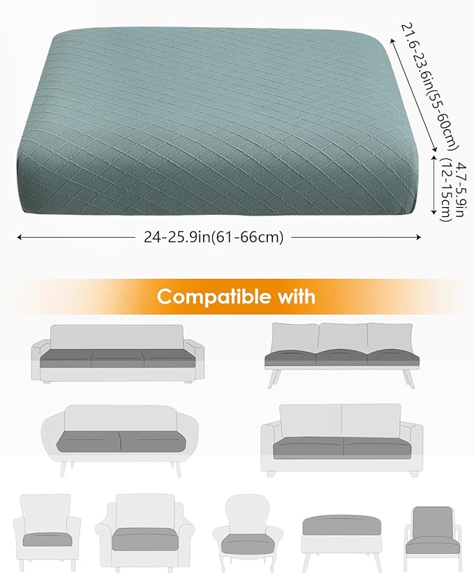 Fuloon Waterproof Seat Cushion Covers 3 PCS, Stretch Sofa Cushion Slipcovers - Image 3