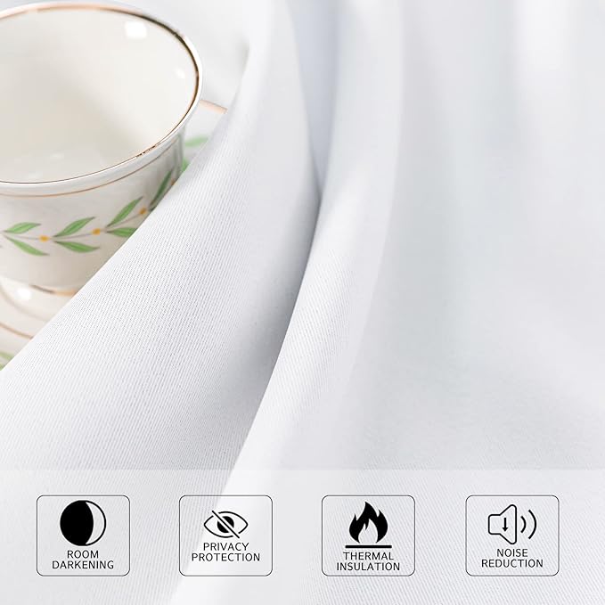 MYSKY HOME White Grommet Room Darkening Curtains - Image 5