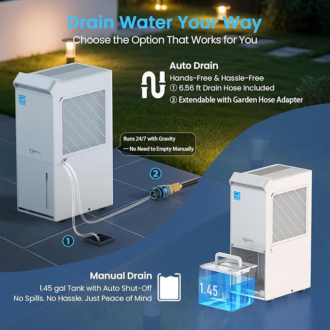 4, 500 Sq.Ft Most Efficient Energy Star 2025 Dehumidifier, Vellgoo Max 70 - Image 5