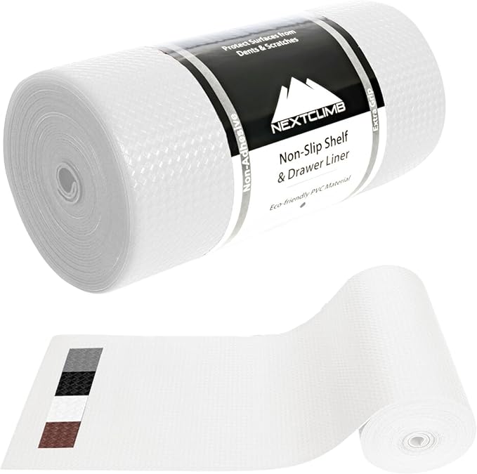 Shelf Liner, Drawer Liner & Kitchen Cabinet Liner – Thick Waterproof Rubber by NextClimb