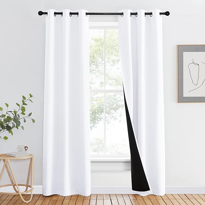 NICETOWN 100% Blackout Window Curtain Panel, Cold and Full Light Blocking Drape by NICETOWN