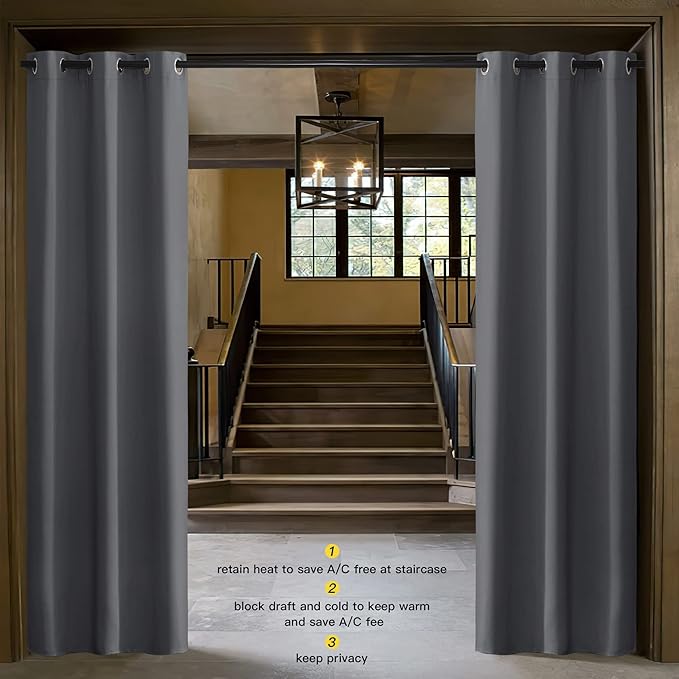 NICETOWN Doorway Curtain Privacy, Door Cover Curtain, Sound Reducing Winter - Image 2