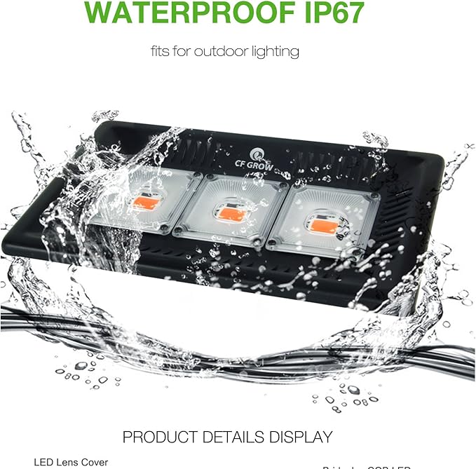 LED Grow Light Full Spectrum, CFGROW Waterproof 300W COB LED Grow Light - Image 3