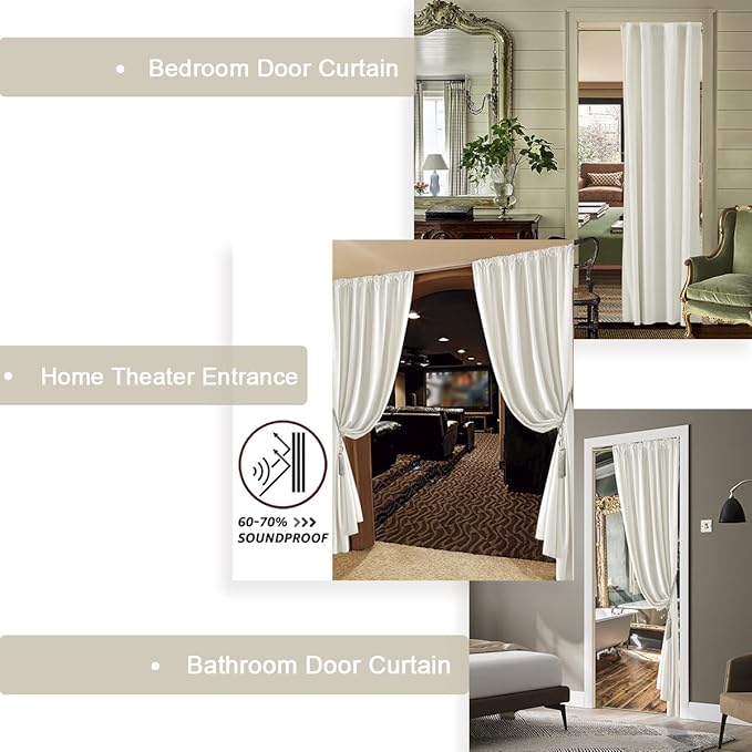 Cream Colored Room Darkening Curtains 80 Inch Length - Image 6