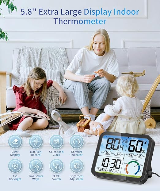 VOCOO Digital Indoor Room Thermometer - Image 2