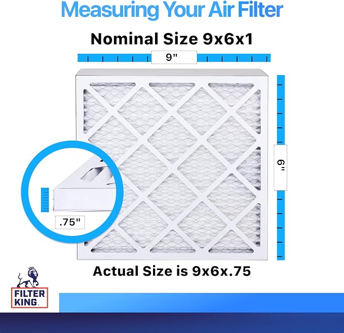 Filter King 9x6x1 Air Filter | 4-PACK | MERV 8 HVAC Pleated A/C Furnace Filters - Image 2