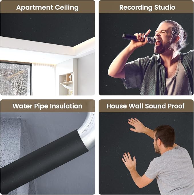 Kaqiluo Self-Adhesive Sound Insulation Acoustic Foam, 107sqft x 0.2in - Image 4