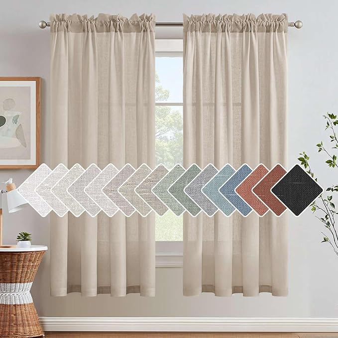 Linen Curtains Elegant Natural Linen Blended Curtains Energy Efficient Light by HVERSAILTEX