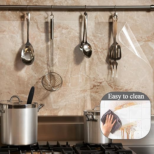 Kitchen Backsplash Wallpaper Stickers Clear Wall Protector Can Endure High - Image 4