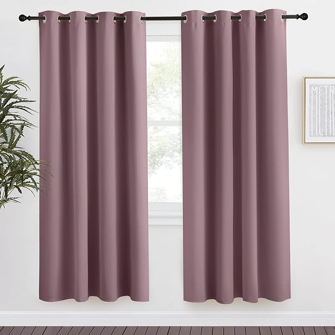 NICETOWN Kitchen Blackout Window Dry Rose Curtain Panel, 1 Panel, 55 by 78 by NICETOWN