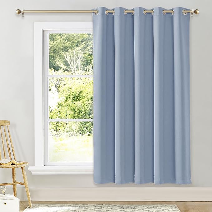 NICETOWN Blackout Wide Blinds for Sliding Door, Vintage Blue, W70 x L72 by NICETOWN