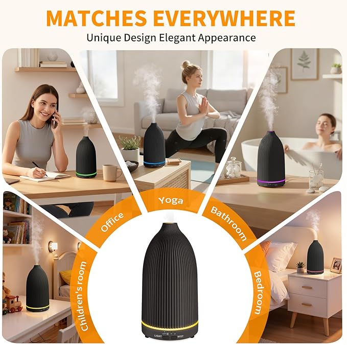 URPOWER 100ML Essential Oil Diffuser Ultrasonic Cool Mist Humidifier - Image 6