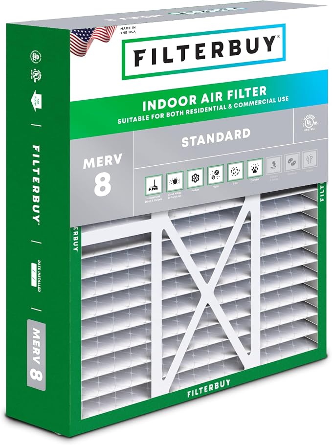 Filterbuy 22x24x5 Air Filter MERV 8 Essential Dust & Allergy Defense, by Filterbuy