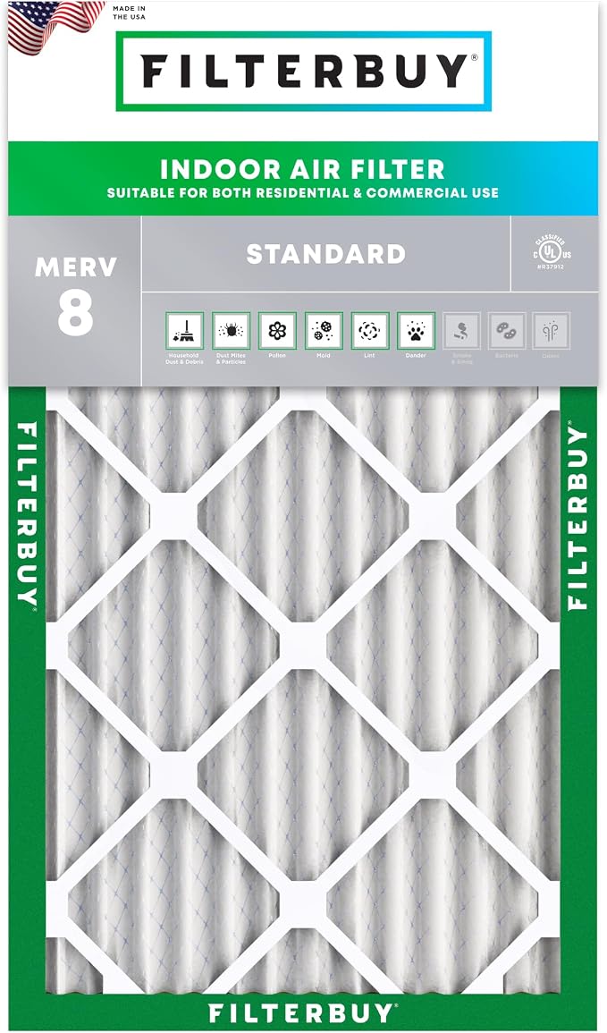 Filterbuy 18x30x2 Air Filter MERV 8 Essential Dust & Allergy Defense, by Filterbuy