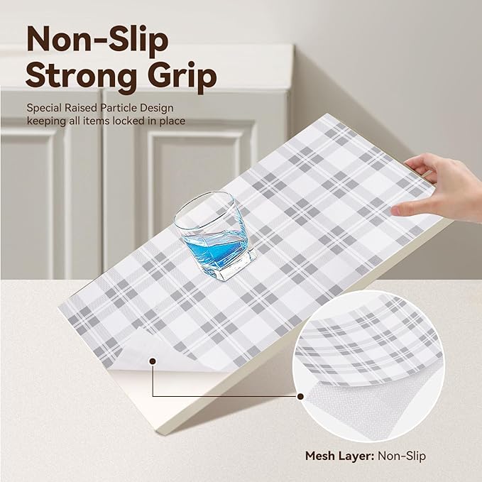 Drawer Shelf Liner for Kitchen Cabinets 12 in x 20 FT, Non Adhesive Slip - Image 2