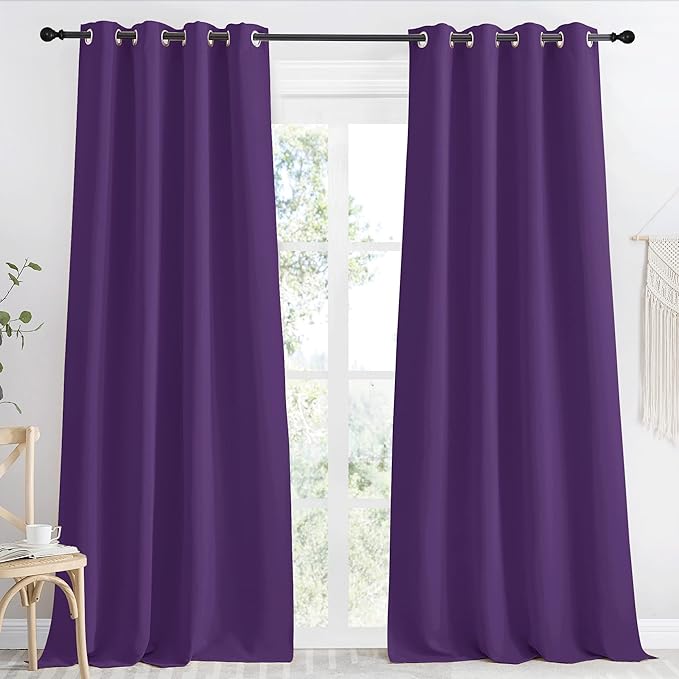 NICETOWN Royal Purple Blackout Curtain 118 inch Long, W55 x L118, 1 Panel by NICETOWN