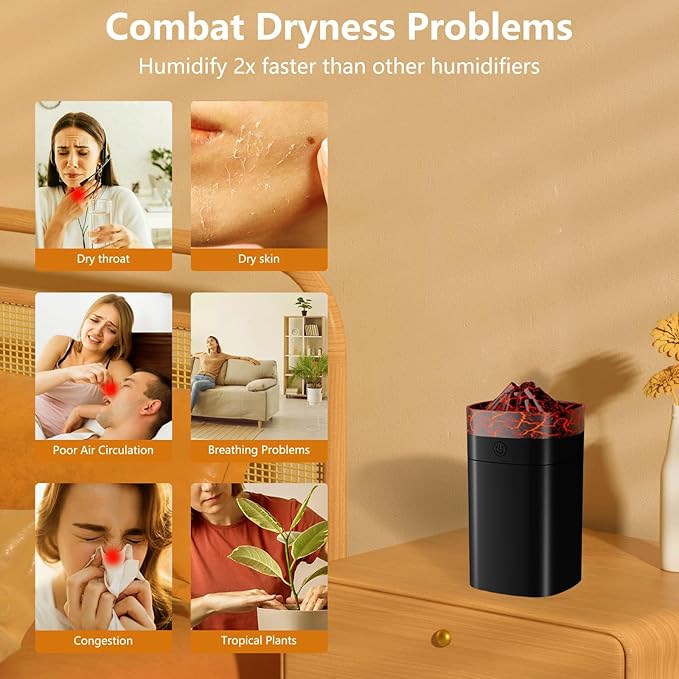 FULLBELL Cool Mist Humidifier, 10-20 Hours Runtime, 7 Color Lights, 2 Modes - Image 4