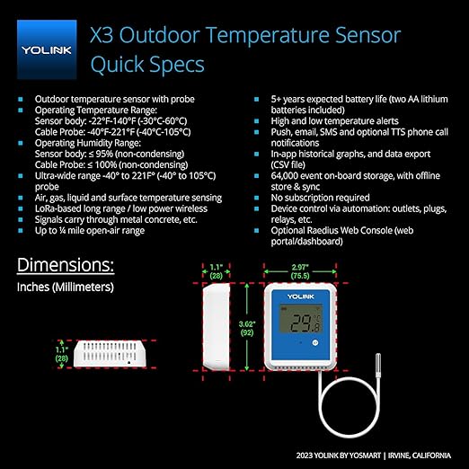 YoLink Smart X3 Version Outdoor Temperature Data Logger - Image 3