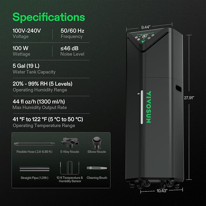 VIVOSUN AeroStream H19 Intelligent Environmental 19L Humidifier - Image 7