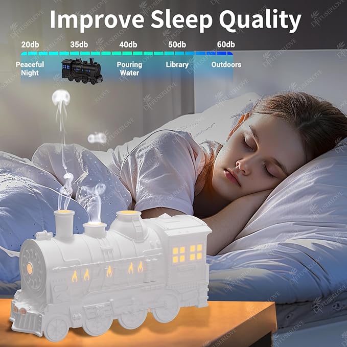 Diffuserlove Essential Oil Diffuser 300ML Train Cool Mist Humidifier Quiet - Image 4