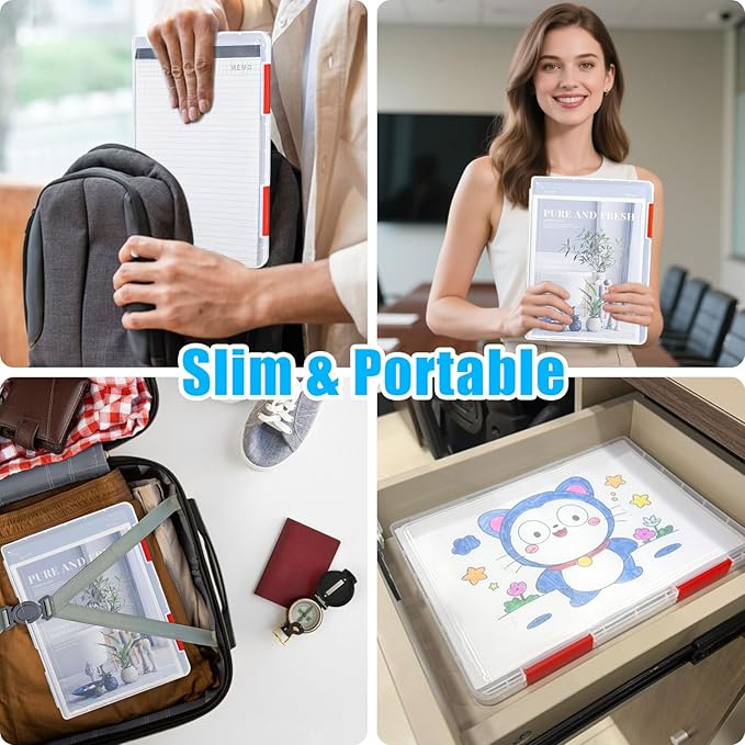 SAYEEC Portable Project Case A4 Plastic Transparent File Storage Box - Image 6