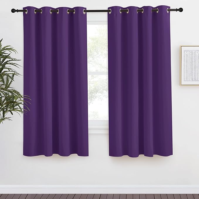 NICETOWN Blackout Window Curtain Short, 55W x 68L, Sold Individually, Royal by NICETOWN