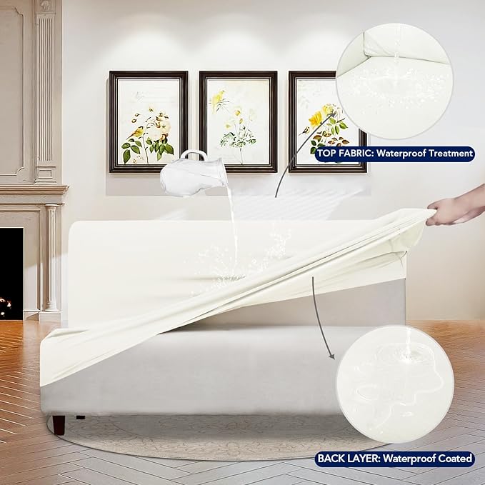 PureFit 100% Dual Waterproof Futon Cover, Waterproof Couch Cover - Image 3