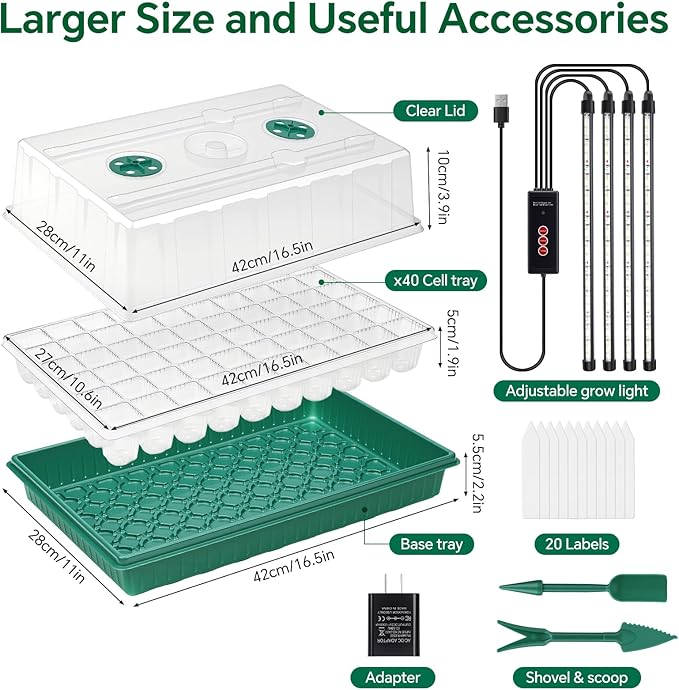 2 Pcks Seed Starter Tray 120 Cells Seed Starter Kit - Image 4