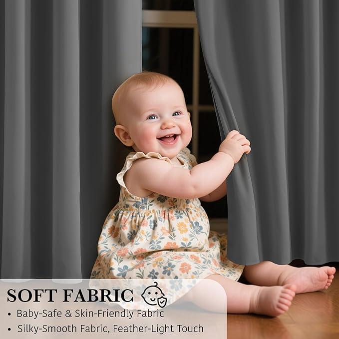 RYB HOME 100% Blackout Door Curtain - Image 4