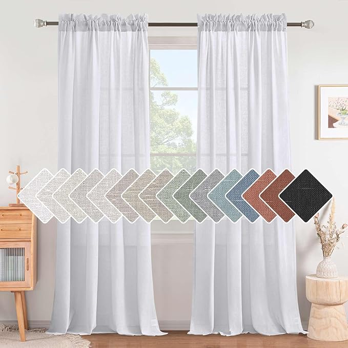 H.VERSAILTEX Light Filtering Linen Textured Curtains Window Treatment Privacy by HVERSAILTEX