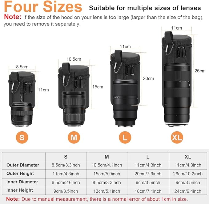 ARVOK Camera Lens Case, Water Resistant Protective Pouch - Image 5