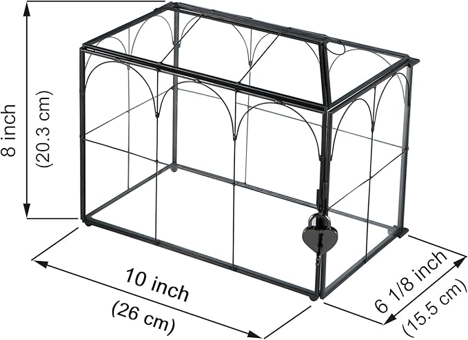 Wedding Card Box with Slot, 10.2'' Large Glass Card Boxes - Image 6