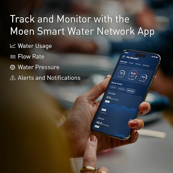 Moen Flo Smart Water Monitor and Automatic Shutoff Sensor, Wi-Fi Connected - Image 6