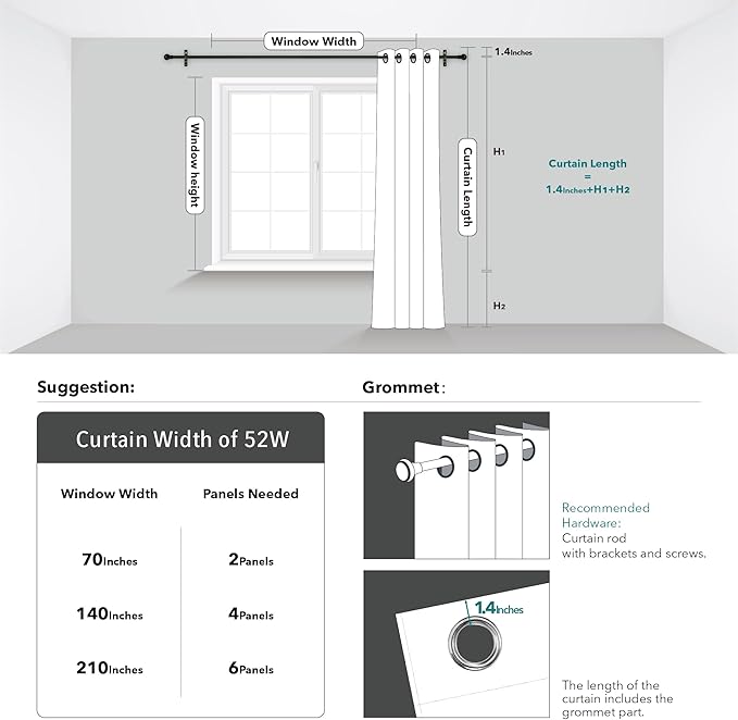 Deconovo Gray Curtains for Living Room, Protect Pravicy Thermal Insulated - Image 4