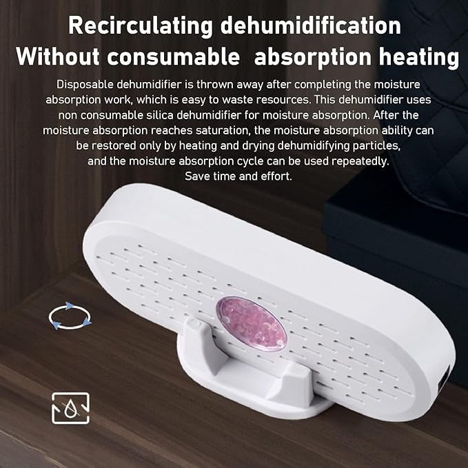 Small Portable Closet Air Dehumidifier, Mini USB Wardrobe Dehumidifier Quiet - Image 6