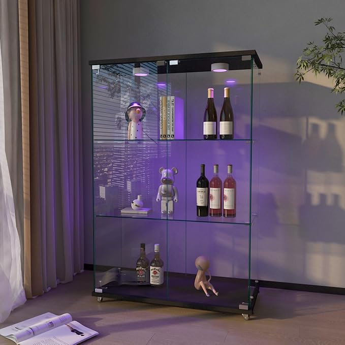 Yoluckea 3-Tier Glass Display Cabinet by Yoluckea